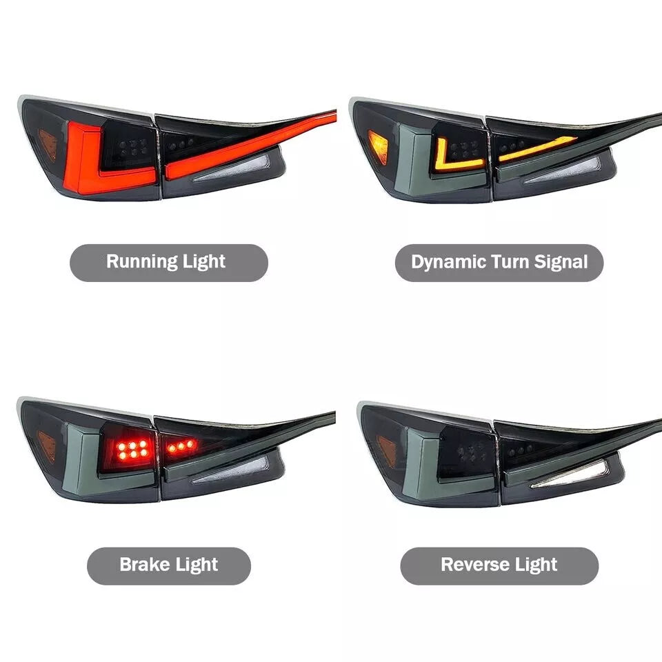 LED Tail lights w/ Trunk Bar Light - Lexus IS250 IS350.