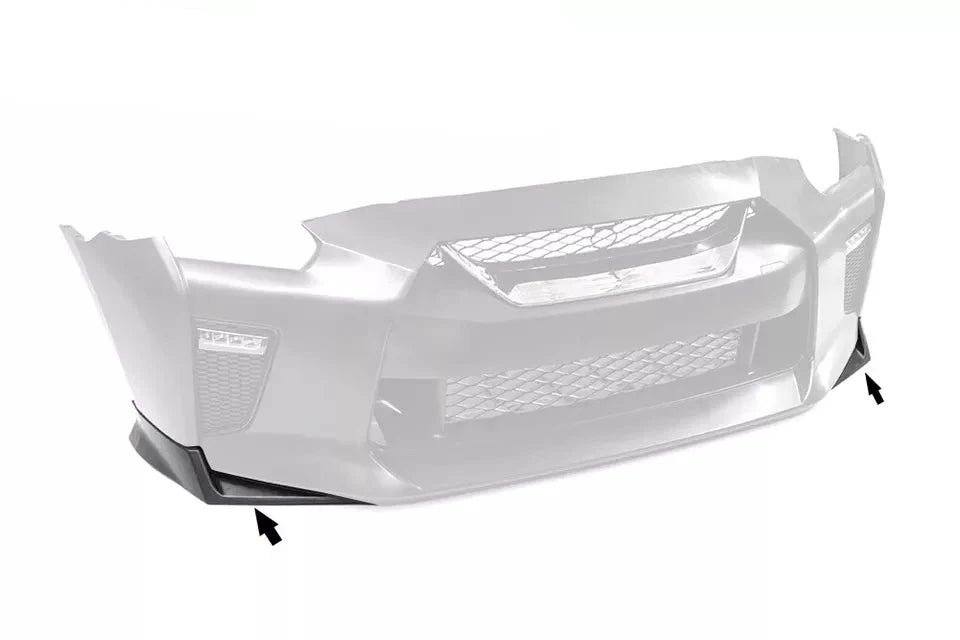 Carbon Fiber Front Side Splitter Lip - Nissan GTR R35 2017-2023.