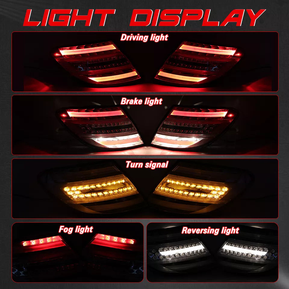 Clear LED Tail light - Mercedes Benz W204 C-Class 2008-2010 C250 C300.