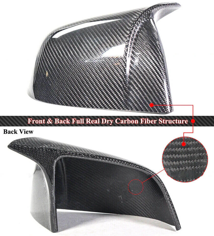 Carbon Fiber M Style Mirror Caps - Tesla Model Y.