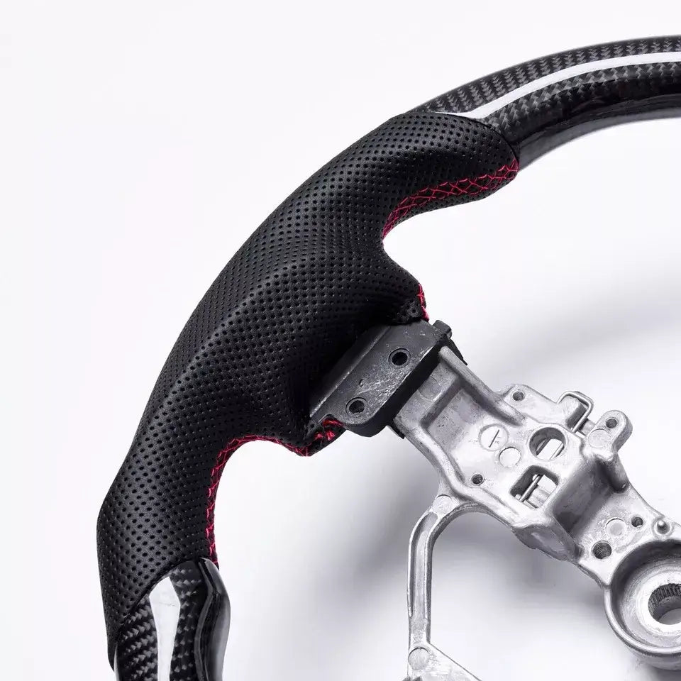 Carbon Fiber Steering Wheel w/ Red Stripe - Lexus IS250/IS300/IS350/ & RX350.