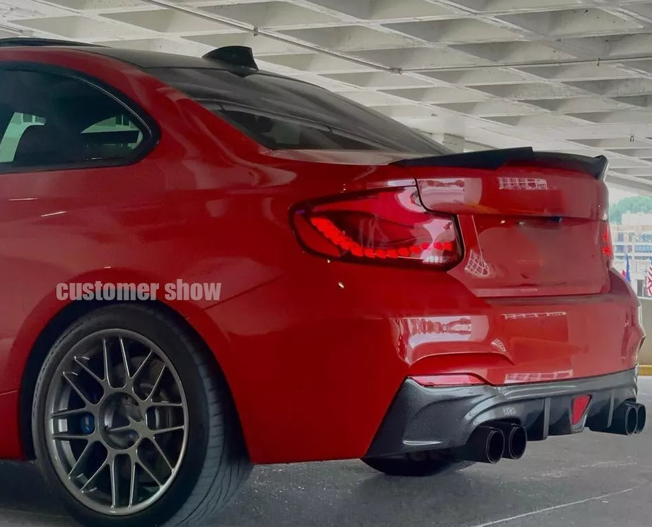 Carbon Fiber Rear Diffuser w/ LED BMW F22 / F23 2 Series.