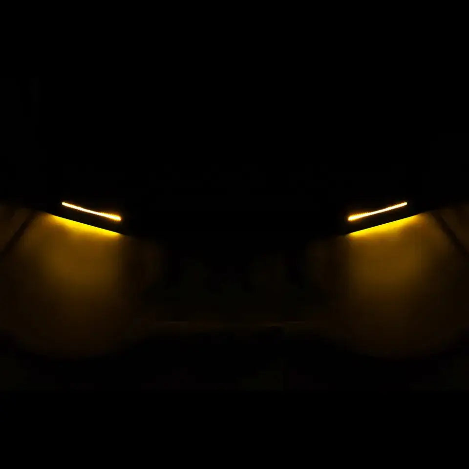 GLOSS BLACK LED FRONT BUMPER LIP W/ LED - HONDA CIVIC Si & HATCHBACK.