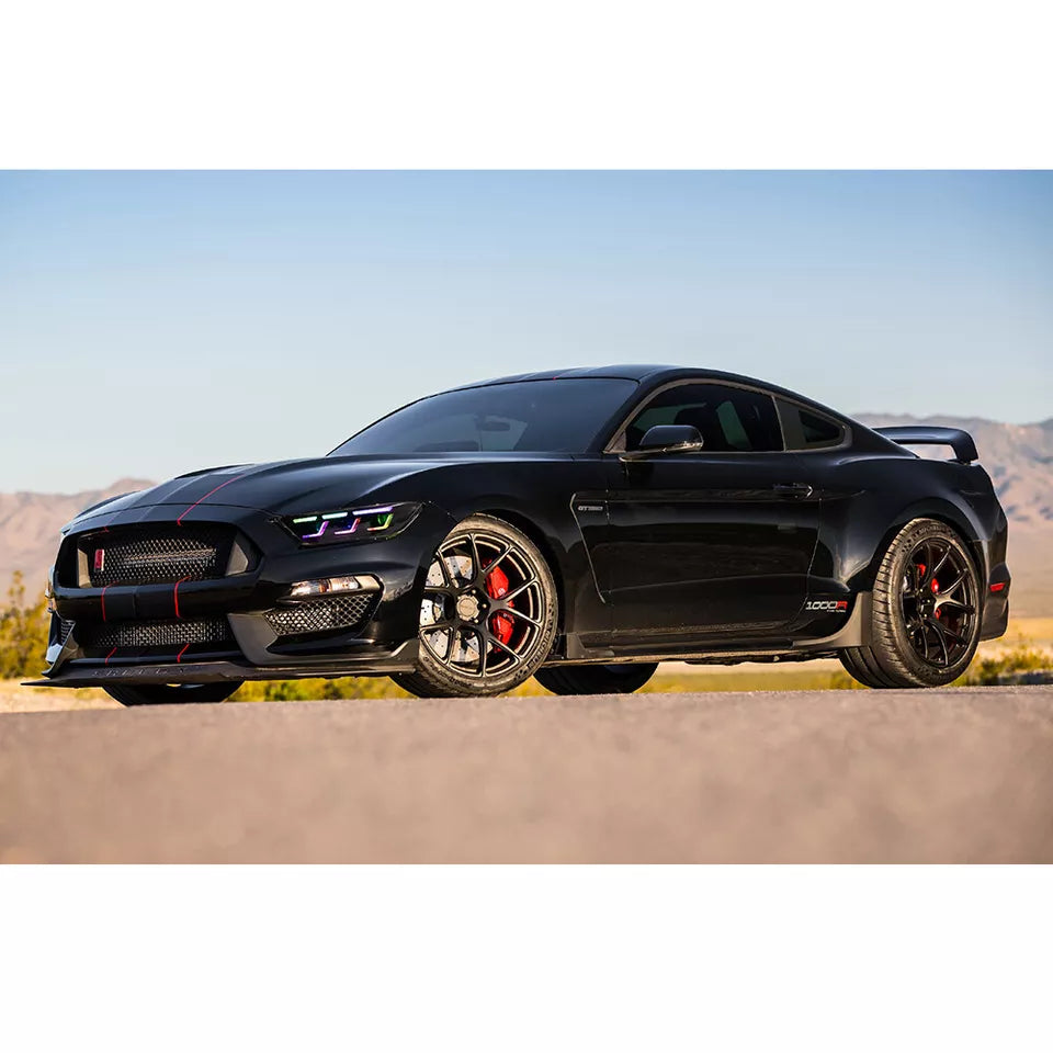 RGB DRL LED Headlights Set - Ford Mustang.