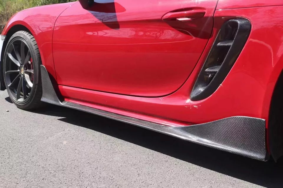 Winglet Carbon Fiber Side Skirts - Porsche 718 Cayman/Boxster.