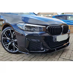 3D Style Gloss Black Front Lip - BMW 5 Series G30 G31 M Sport.