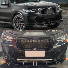ABS Gloss Black Front Lip - BMW X3 G01 X4 G02 LCI M Sport.