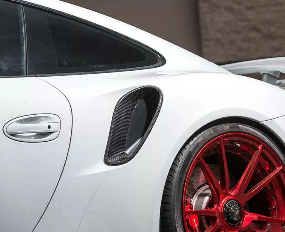 Dry Carbon Fiber Side Fender Air Vent Covers - Porsche 911 991 Turbo S.