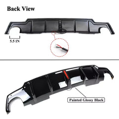 Gloss Black Rear Diffuser W/Led Light - Lexus IS250 IS350 Sedan 2006-2013.