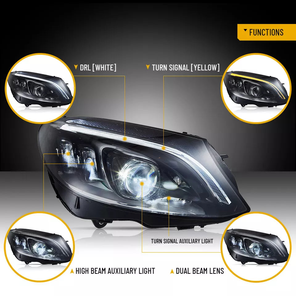 Full LED Headlights - Mercedes Benz C-Class AMG W205 2015-2021.