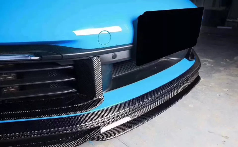 T style Carbon Fiber Front Lip Splitter  - Porsche 992 911 Carrera.