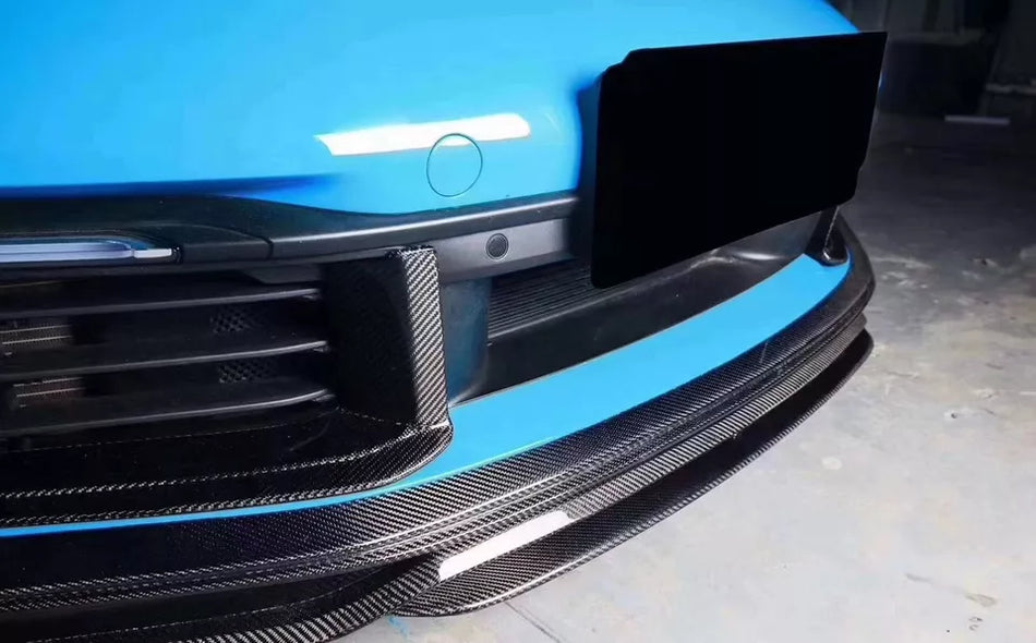 T style Carbon Fiber Front Lip Splitter  - Porsche 992 911 Carrera.
