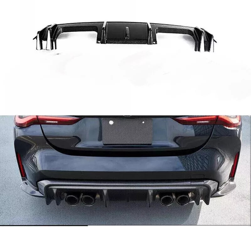 3D Style Carbon Fiber Rear Diffuser + Corner Extension - 2021-2025 BMW G80 M3.