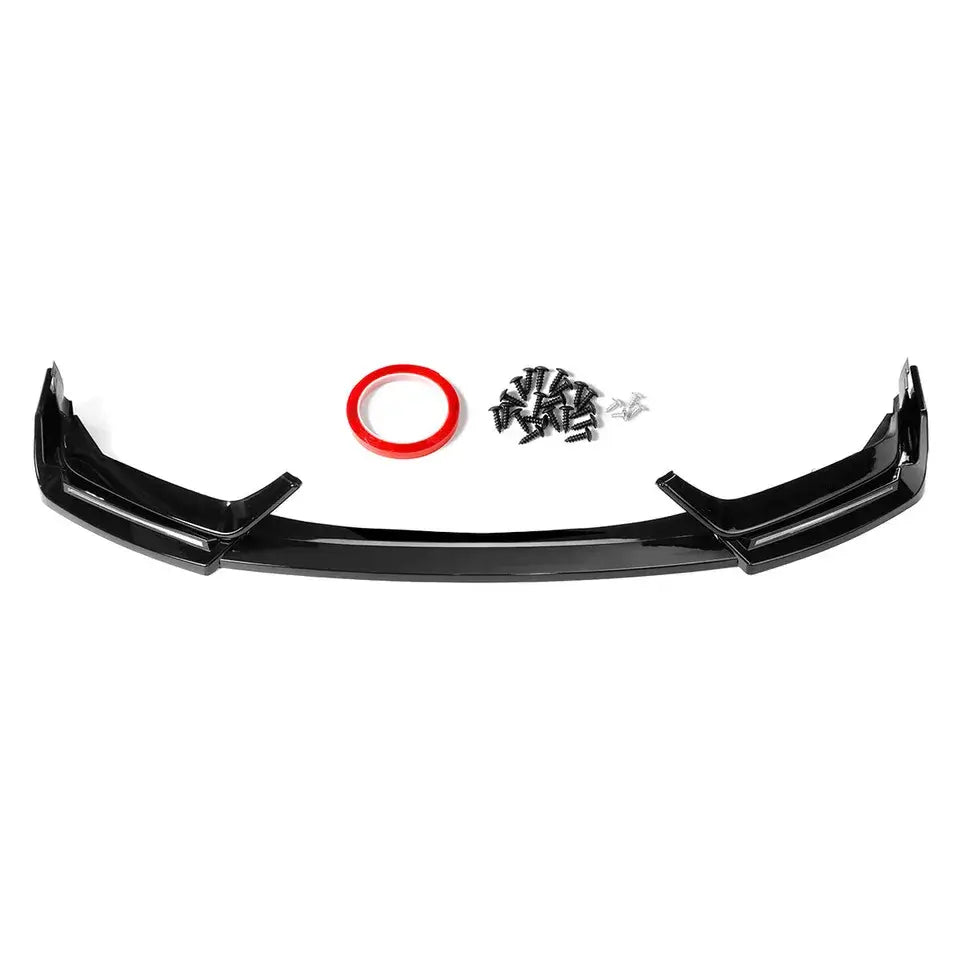GLOSS BLACK LED FRONT BUMPER LIP W/ LED - HONDA CIVIC Si & HATCHBACK.
