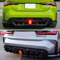 ABS Gloss Black Rear Diffuser w/ Brakelight - BMW G80 M3/G82 & G83 M4.