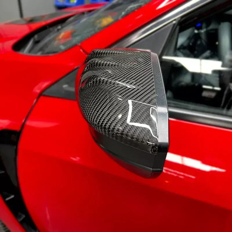 Carbon Fiber Mirror Caps Replacement - Honda Civic 10th Gen (2016-2021).