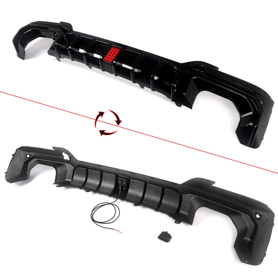 ABS Gloss Black Rear Diffuser w/ Brakelight - BMW X3 G01 X4 G02 LCI M Sport.