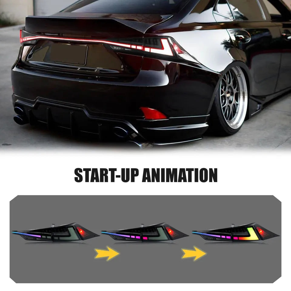 Clear RGB LED Rear Tail Light - Lexus IS250 IS300 IS350 ISF.