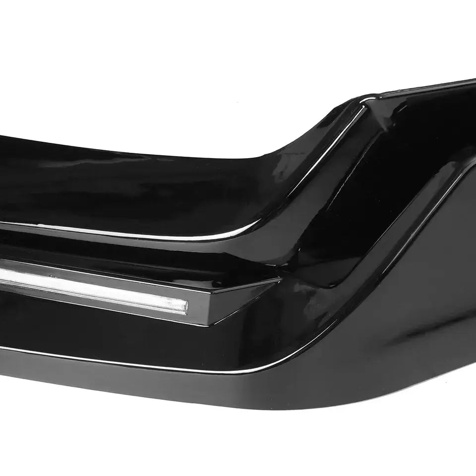 GLOSS BLACK LED FRONT BUMPER LIP W/ LED - HONDA CIVIC Si & HATCHBACK.