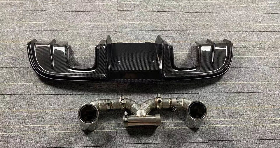 GT4 Style Carbon Fiber Rear Diffuser - Porsche 718 Boxter Cayman.