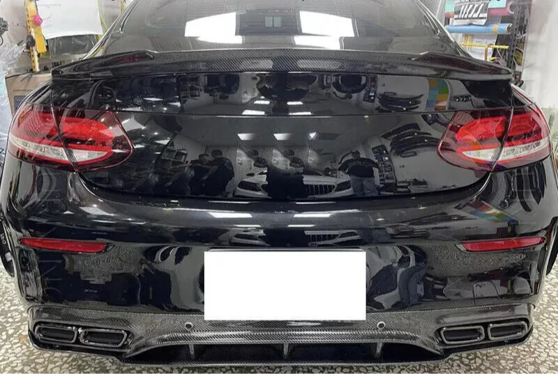 V Style Carbon Rear Trunk Spoiler- Mercedes Benz C-Class w205 C205 C300 C63 Coupe.