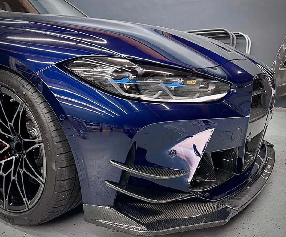 CARBON FIBER FRONT BUMPER CANARDS - BMW G8X G80 G82 M3 M4.
