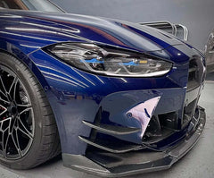 CARBON FIBER FRONT BUMPER CANARDS - BMW G8X G80 G82 M3 M4.