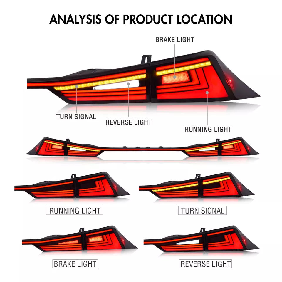 LED Smoked Tail Light Sequential Signal Lamp - Lexus IS250/300/350.