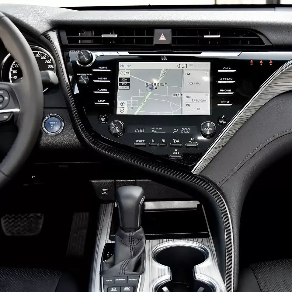 Carbon Fiber Interior Center Console Trim Strip - Toyota Camry.