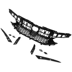 Type R Style Conversion Front Upper Grille Gloss Black ABS - Honda Civic Base Sedan.