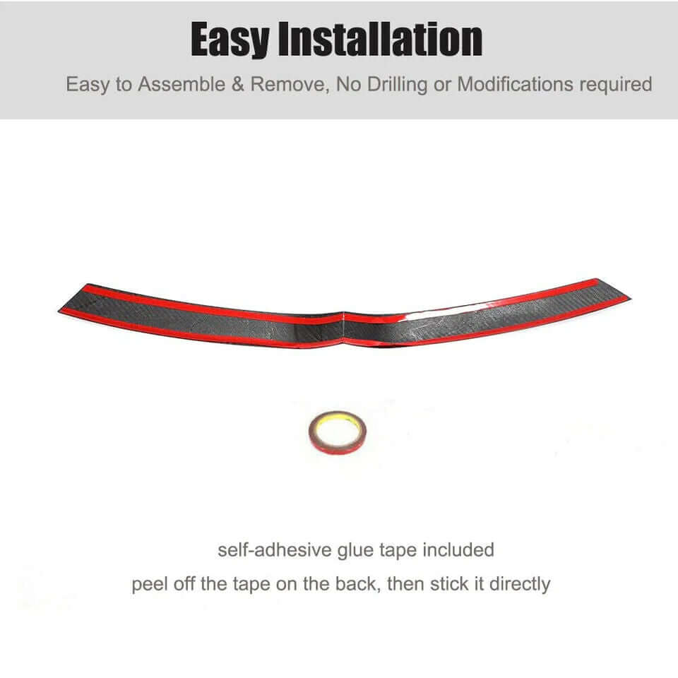 Carbon Fiber Front Center Grille Cover Trim - Tesla Model X.