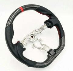 Carbon Fiber Steering Wheel w/ Red Stripe - Nissan 370z Z34.