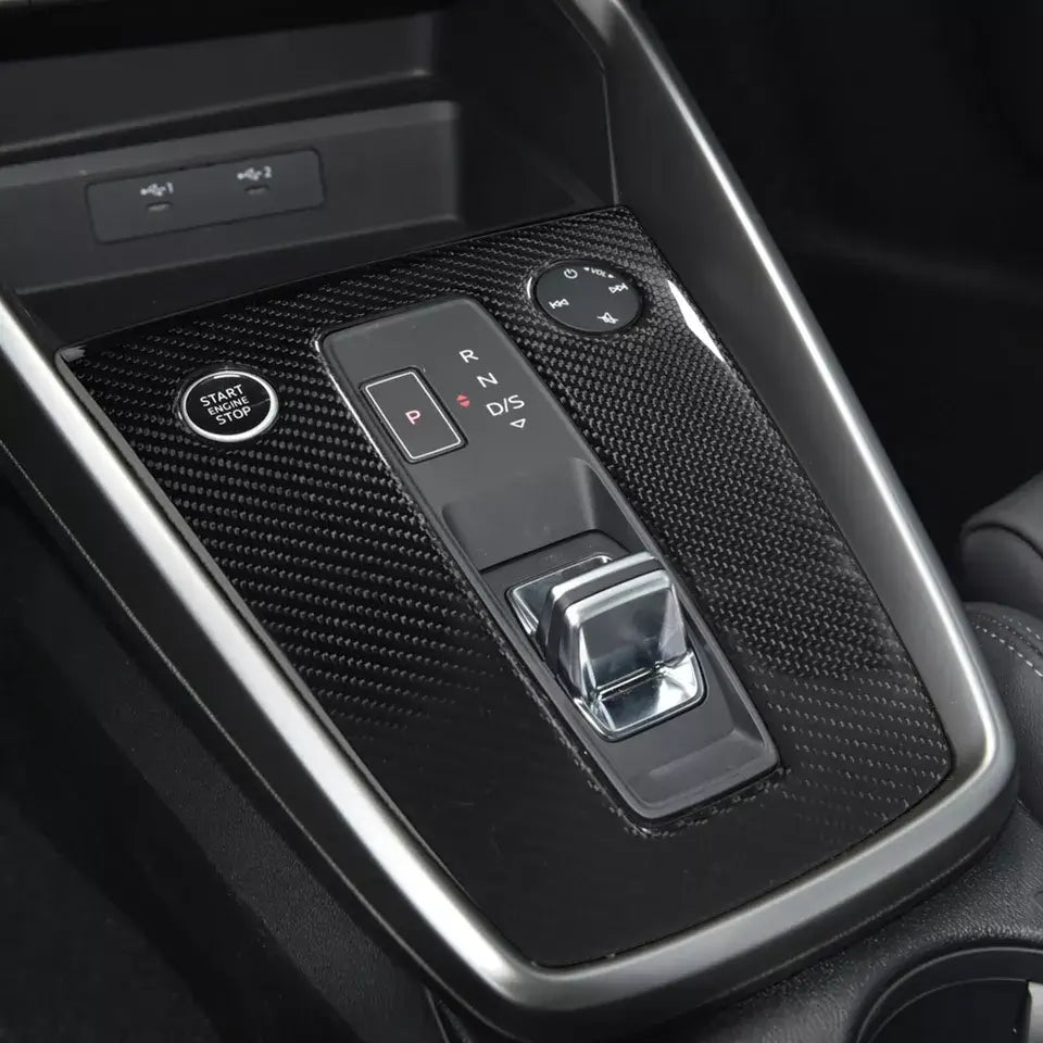 Dry Carbon Fiber Console Gear Shift Panel Cover - Audi A3/S3/ RS3 8Y.