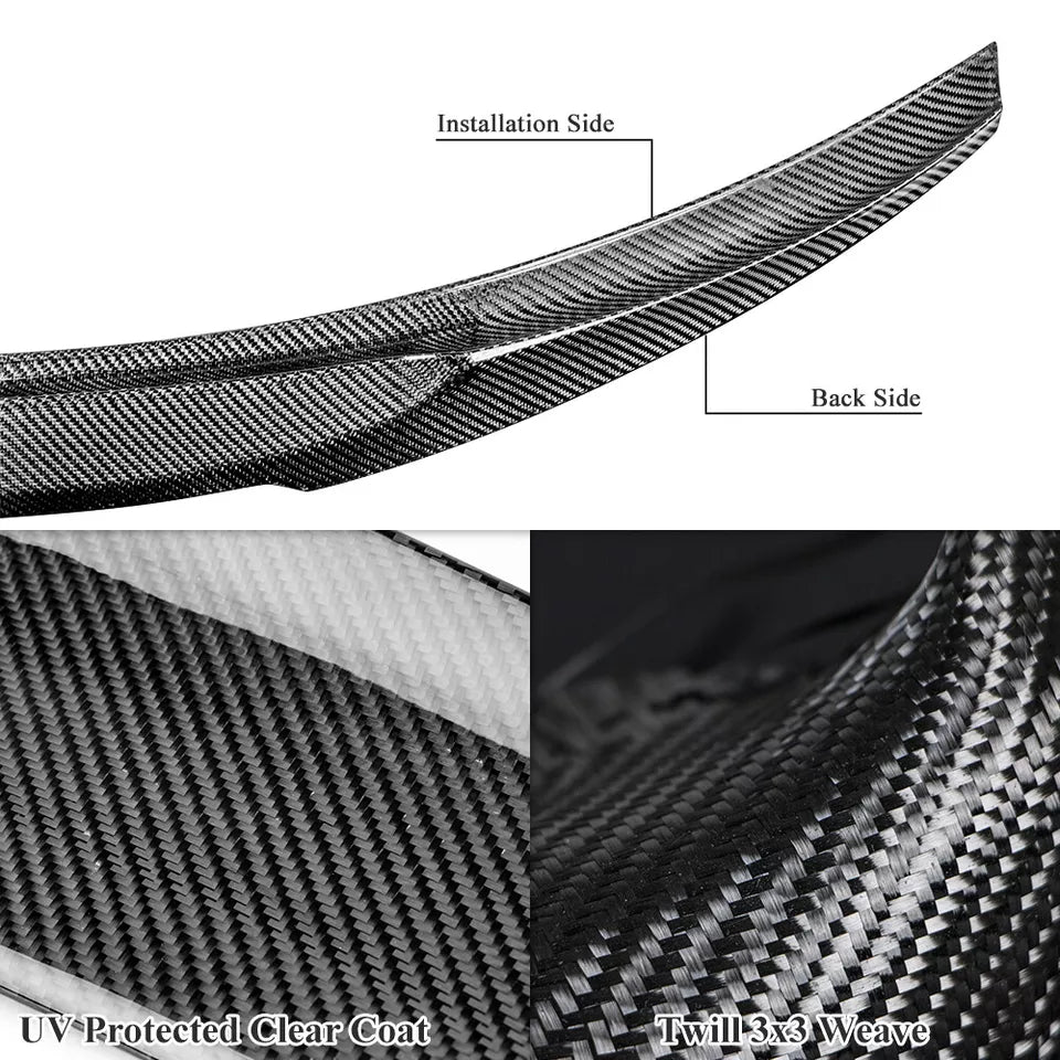 V Style Carbon Fiber Spoiler Rear Trunk Spoiler - BMW E82 1-Series.