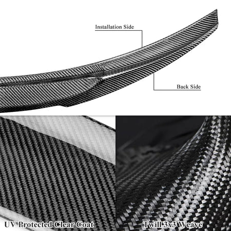 V Style Carbon Fiber Spoiler Rear Trunk Spoiler - BMW E82 1-Series.