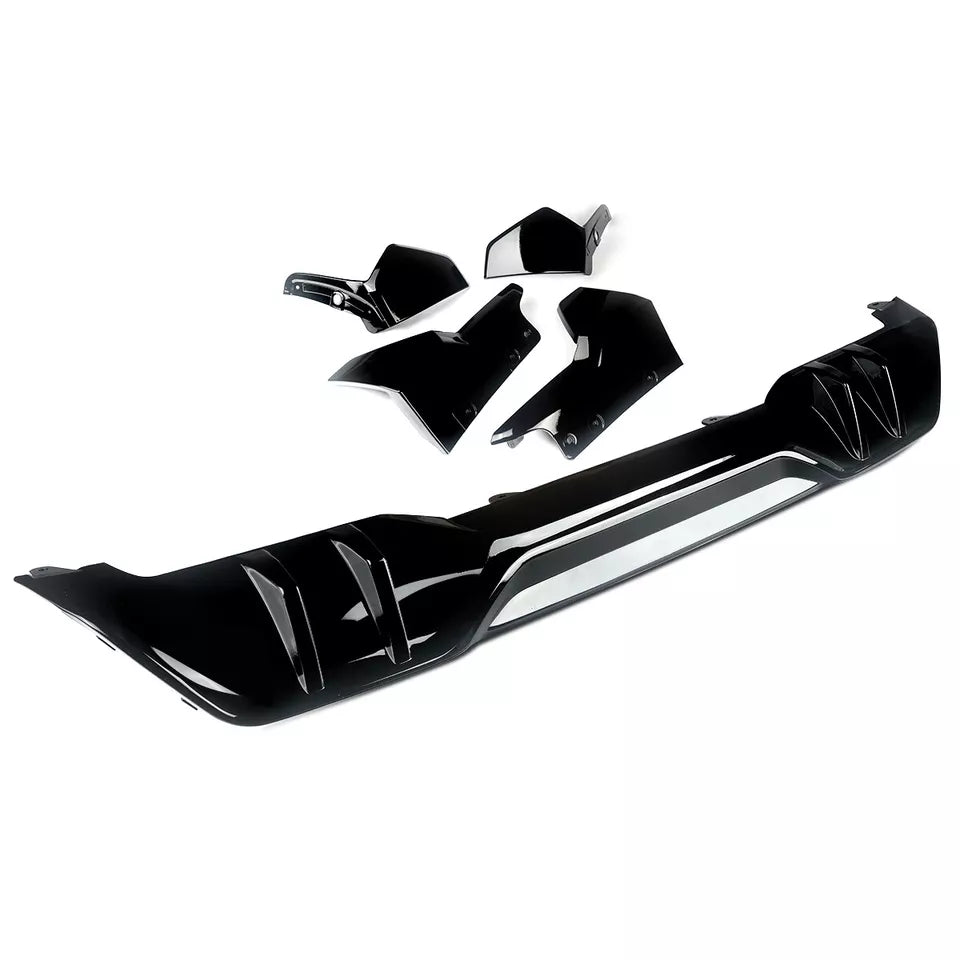 MP Style Gloss Black Rear Diffuser w/ Rear Canard - BMW G05 X5 M Sport 2018-2022.