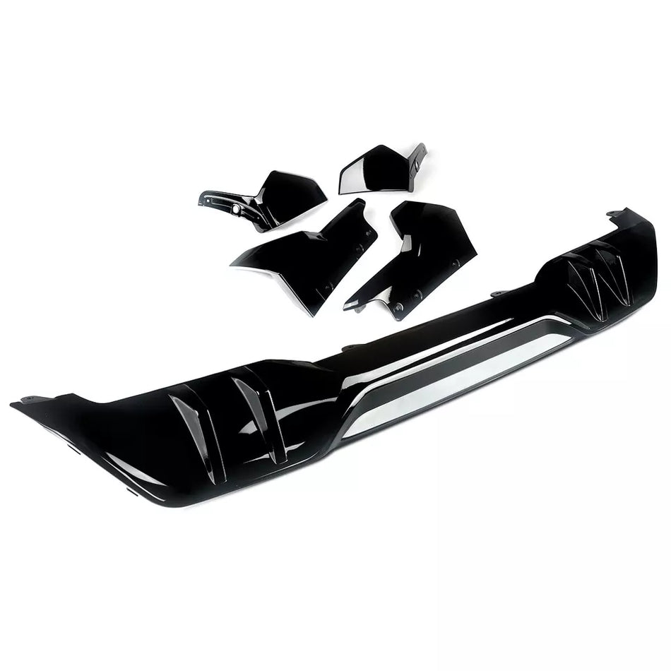 MP Style Gloss Black Rear Diffuser w/ Rear Canard - BMW G05 X5 M Sport 2018-2022.