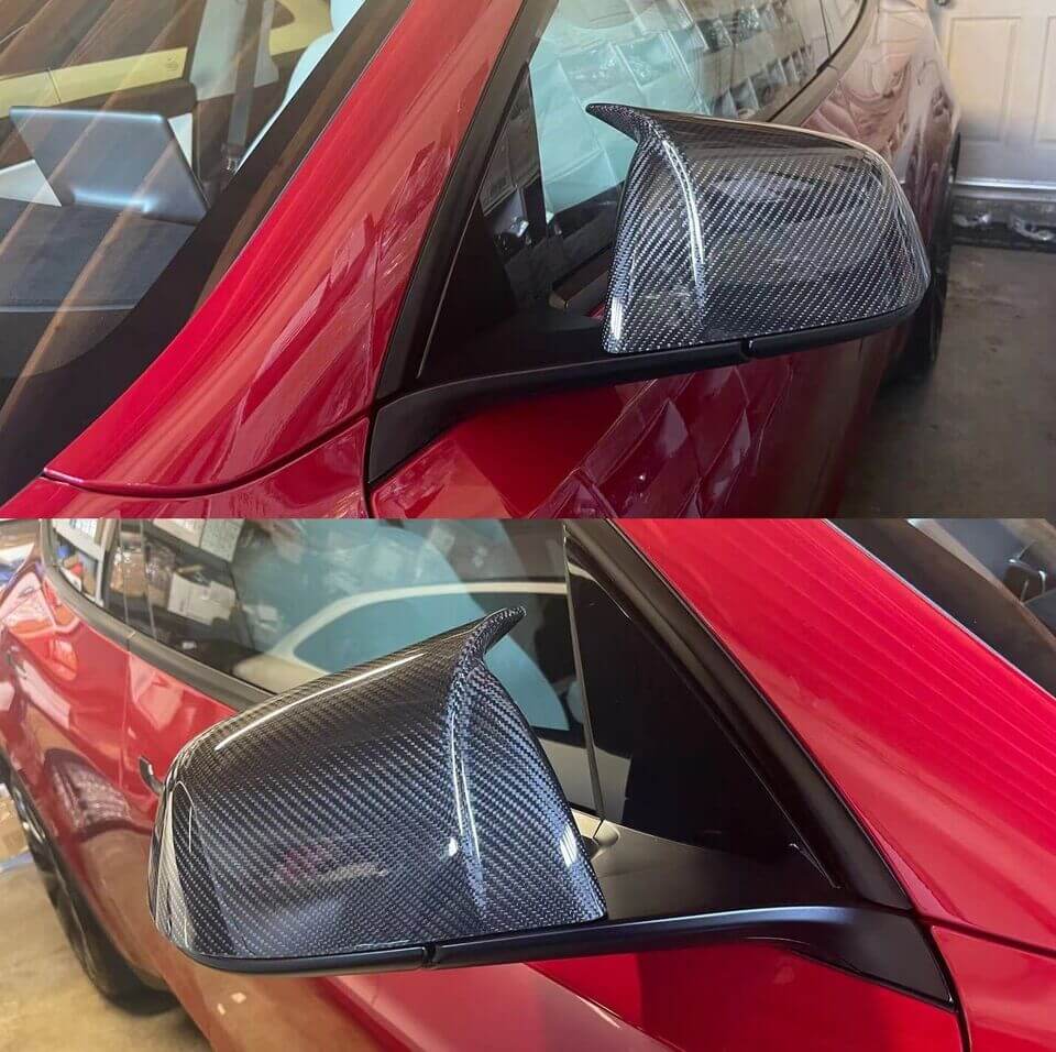 Carbon Fiber M Style Mirror Caps - Tesla Model Y.