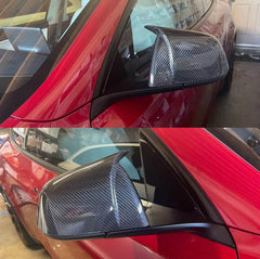 Carbon Fiber M Style Mirror Caps - Tesla Model Y.