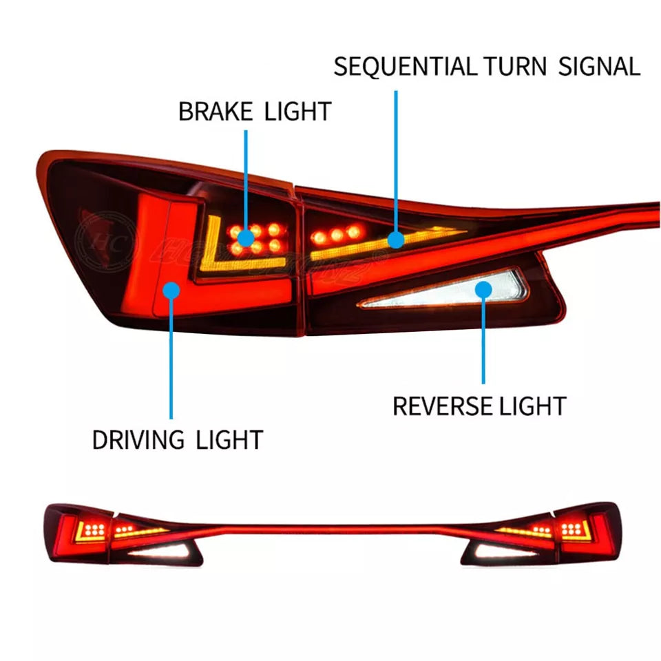 LED Tail lights w/ Trunk Bar Light - Lexus IS250 IS350.
