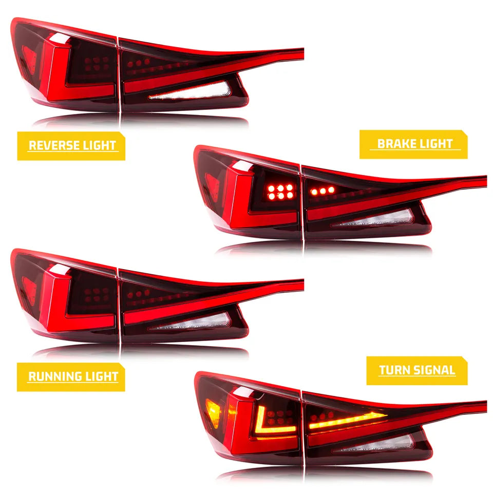 LED Tail lights w/ Trunk Bar Light - Lexus IS250 IS350.