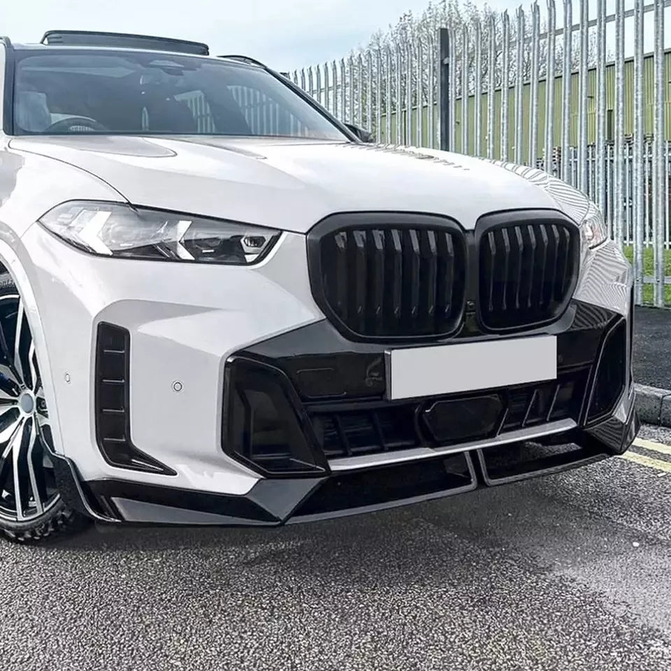Gloss Black Front Splitter Lip - 2023-25 BMW X5 G05 M Sport LCI MP Style.
