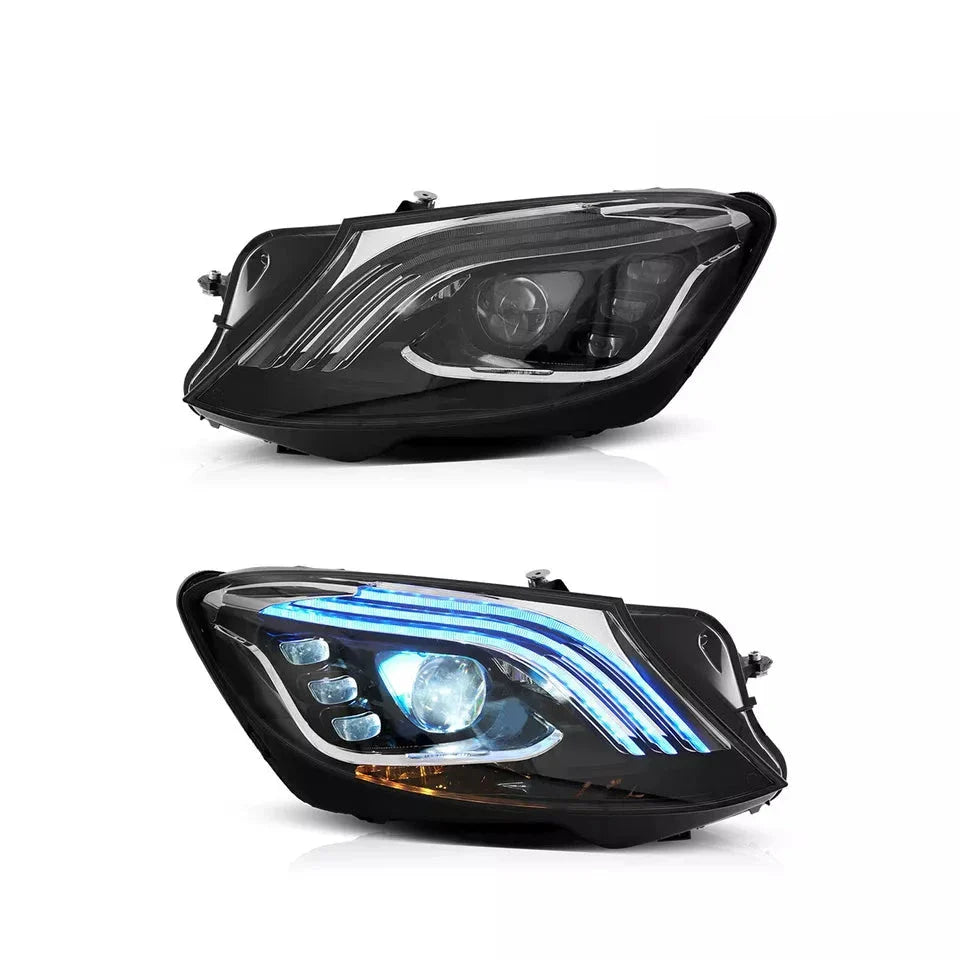 2018+ OEM Style Full LED Head Lights -  2014-17 Mercedes Benz S Class.