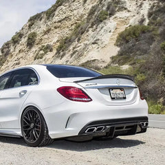 PSM Style Carbon Fiber Rear Trunk Spoiler - Mercedes Benz C Class.