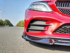 Gloss Black Front Splitter Lip - W205 C-Class 2019-2021 Mercedes Benz.