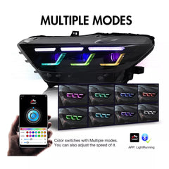 RGB DRL LED Headlights Set - Ford Mustang.