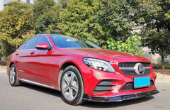 Gloss Black Front Splitter Lip - W205 C-Class 2019-2021 Mercedes Benz.