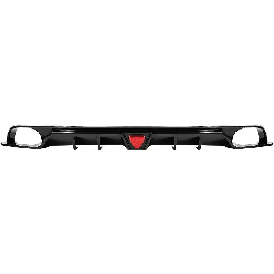 GLOSS BLACK REAR DIFFUSER W/ LED LIGHT - HONDA CIVIC 2022-2024.