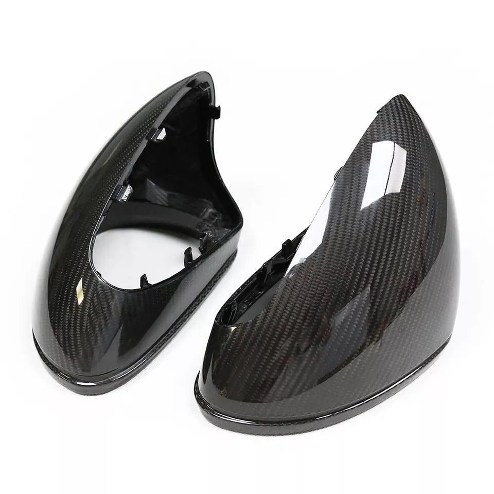 Dry Carbon Fiber Mirror Cap Set Replacement - Porsche 981 Boxster GTS 991 911.