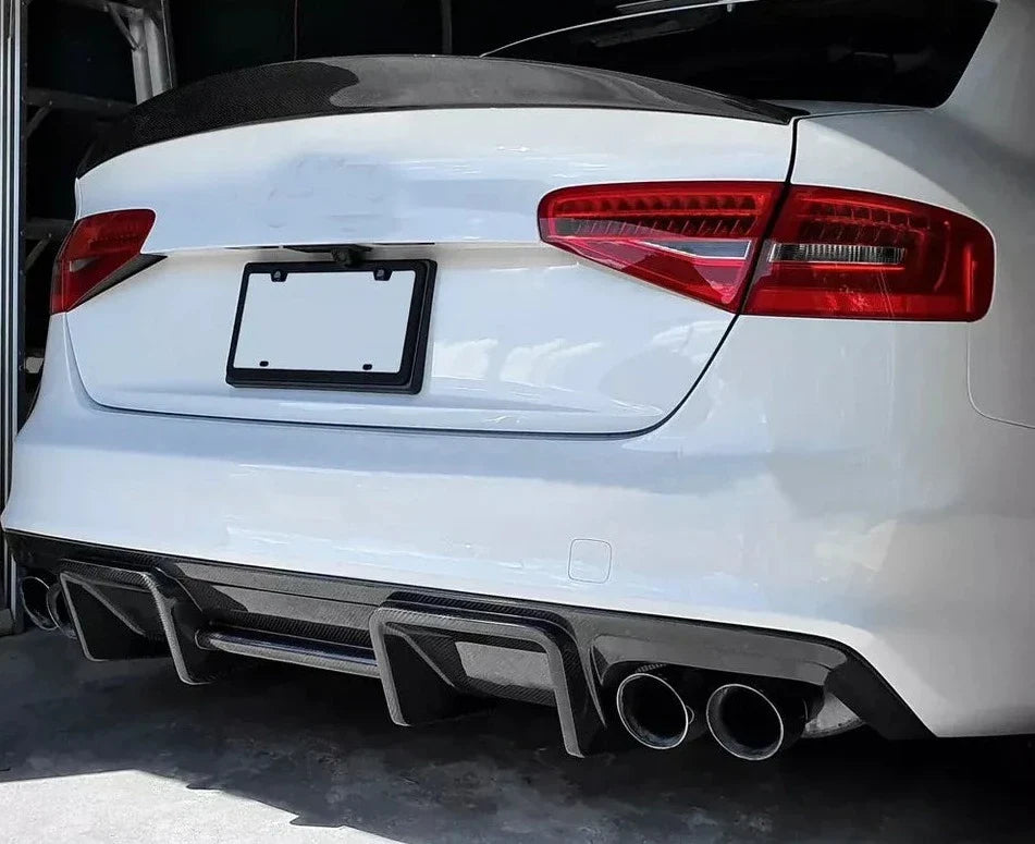 Carbon Fiber Rear Bumper Diffuser - Audi S4 B8/B8.5 Sedan 2008-16.